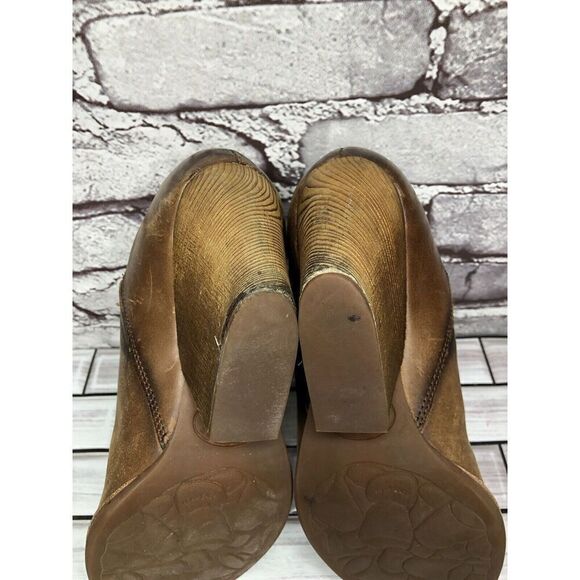 Kork-Ease Brown Leather Stacked Heel Wedge Ankle Booties Women’s Sz 7.5M US/38EU - Picture 12 of 16